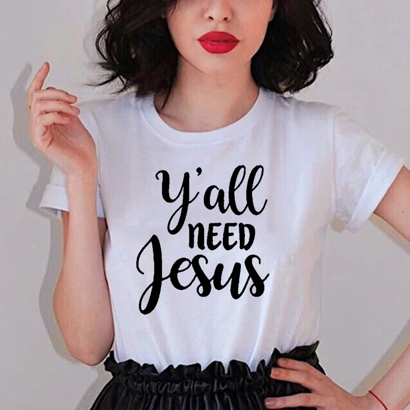 Женские хлопковые футболки с надписью You Yɺll Need Jesus повседневные забавные