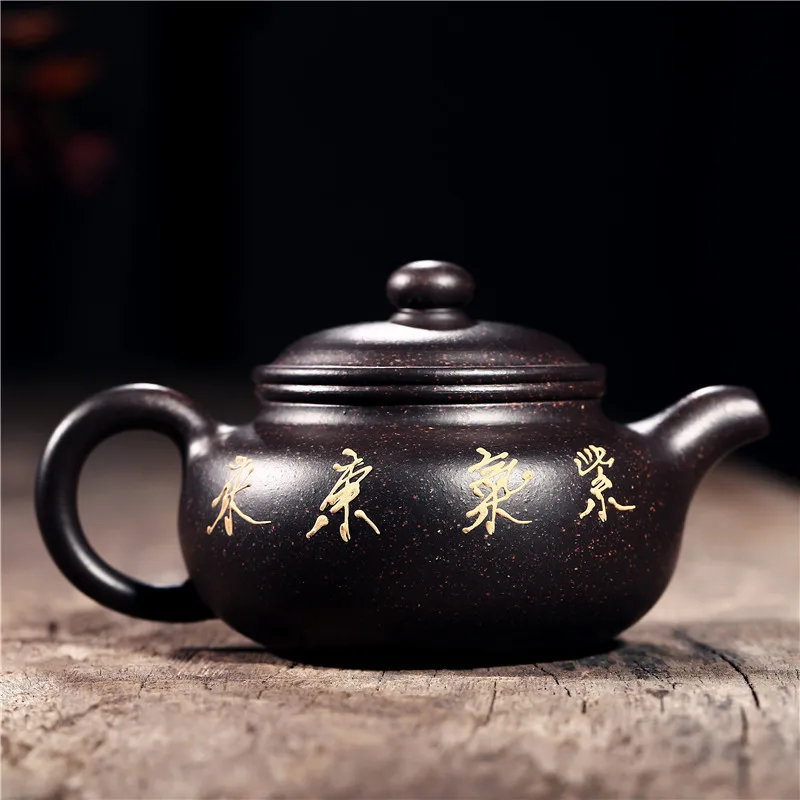200cc Authentic Yixing Teapot Master Handmade Chinese Health Purple Clay Fang Gu Pot Landscape Antique Tea Set Zisha | Дом и сад
