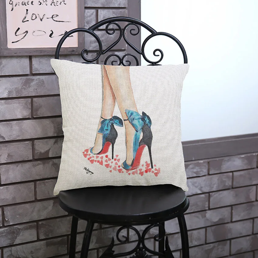 Современная модная обувь на высоком каблуке для девочек с принтом губной помады