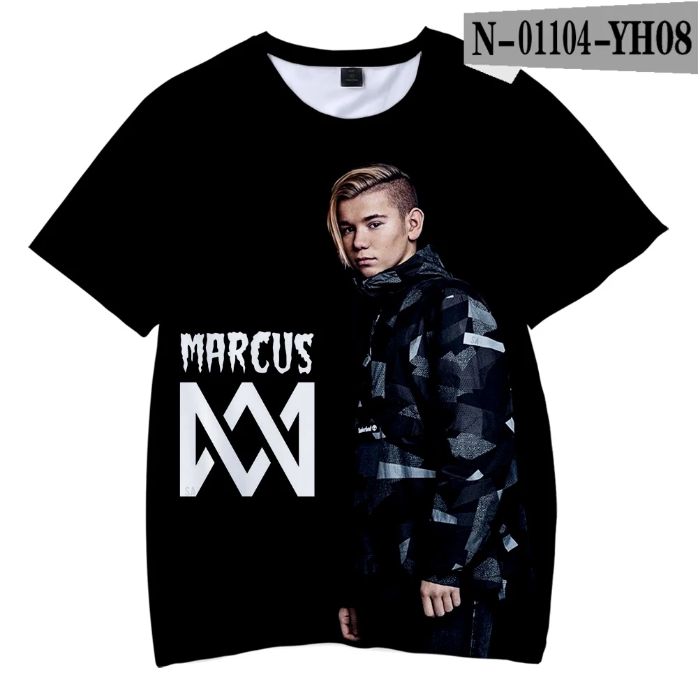 Marcus& Martinus/Детские футболки с 3D принтом, модные летние футболки с короткими рукавами, Лидер продаж года, Повседневная Уличная одежда, детские футболки - Цвет: Небесно-голубой