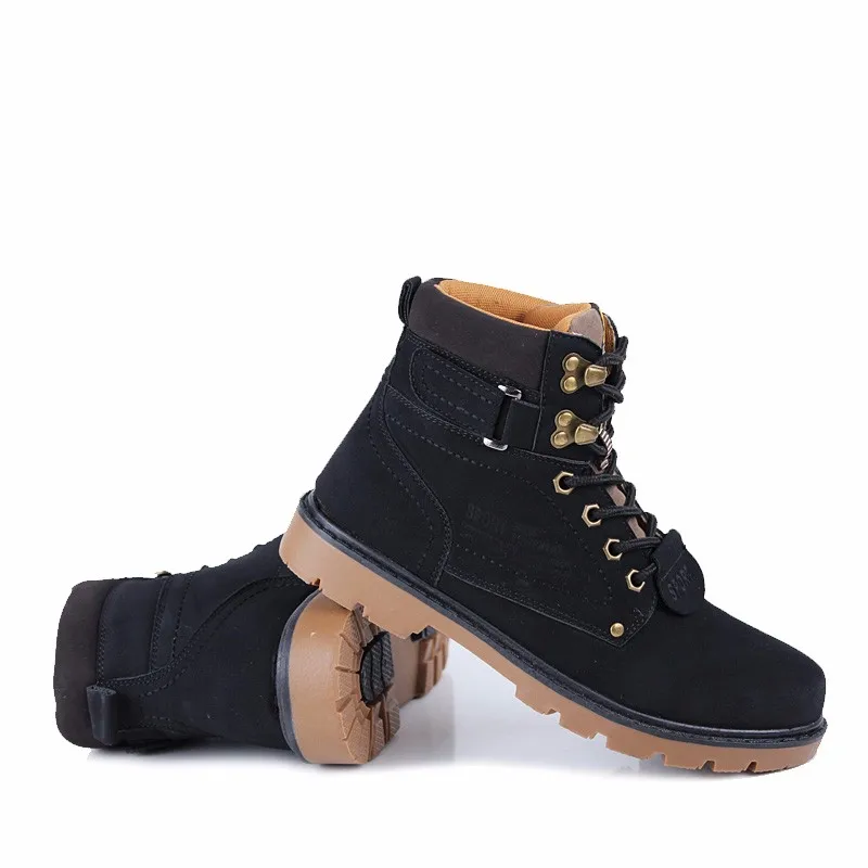 Мужские ботинки из пу кожи на шнуровке осень/зиму|Мотоциклетные ботинки| |