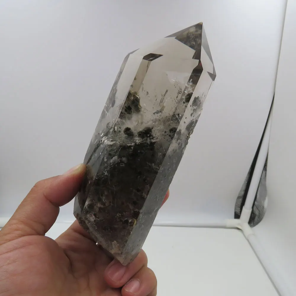 FeiLaEr 499 г редкая Натуральная Зеленая Ghost Phantom Quartz Хрустальная палочка Micas полностью
