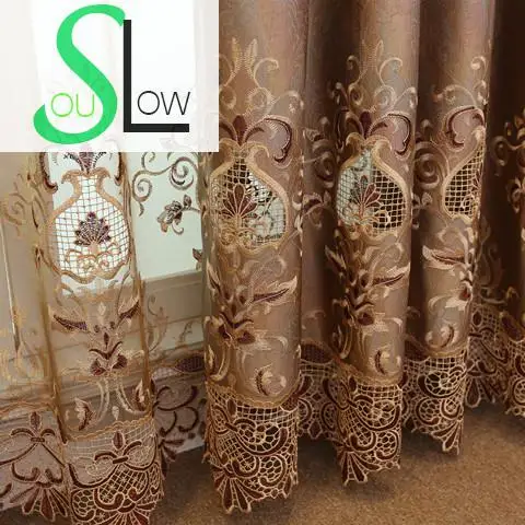 Занавески из синели с вышивкой Slow Soul европейские занавески тюлевые для гостиной