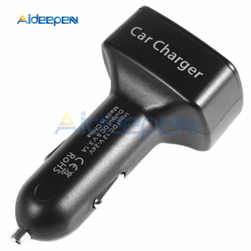 Универсальное автомобильное зарядное устройство 4 в 1 с двумя USB 5 3 а