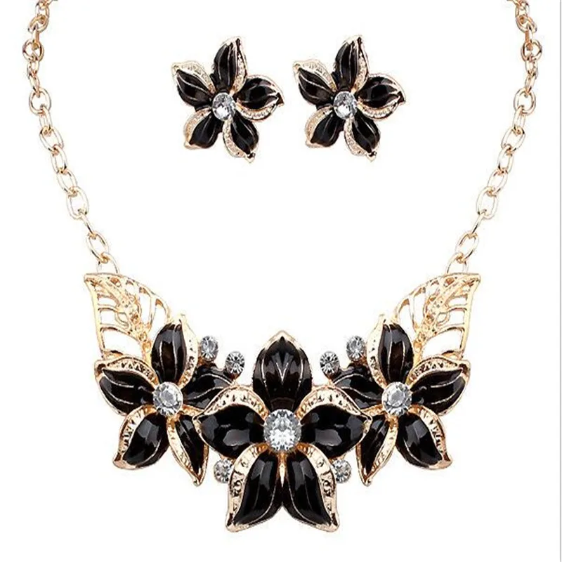 Комплект из колье и серёг с кристаллами|new jewelry sets|jewelry weddingset necklace |