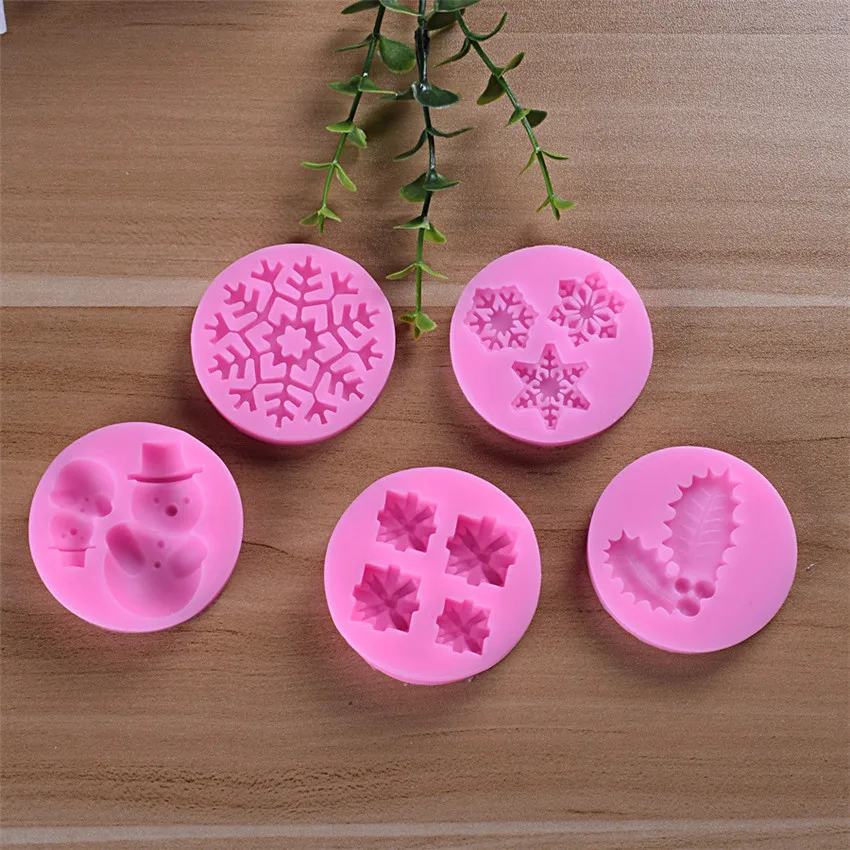 2018 новая горячая распродажа Рождественские снежинки силиконовая форма кекс торт