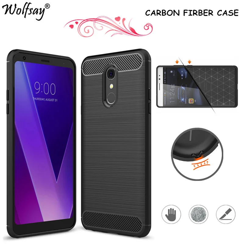 

Wolfsay Carbon Fiber Case For LG Q Stylus Case Soft Silicone Phone Bag Cover For LG Q Stylus / Q Stylus a Cover For LG Q Stylus+
