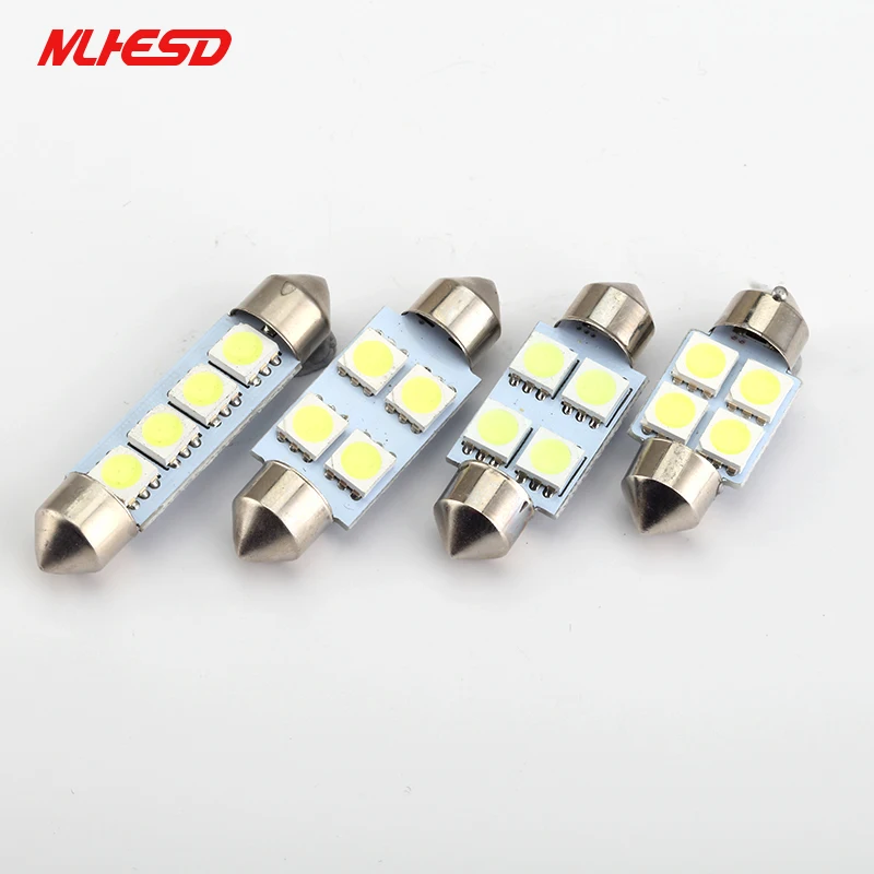 10 шт./лот белая 4 SMD светодиодная гирлянда 31 мм 36 39 41 купольная автомобильная лампа