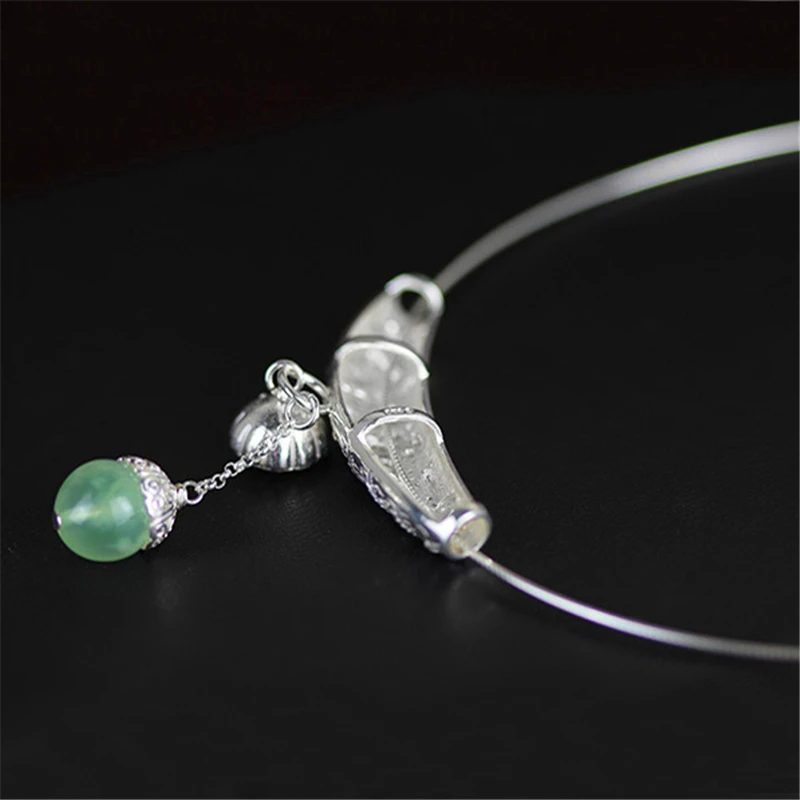 Lotus Fun реальные стерлингового серебра 925 Натуральный пренит ювелирных украшений