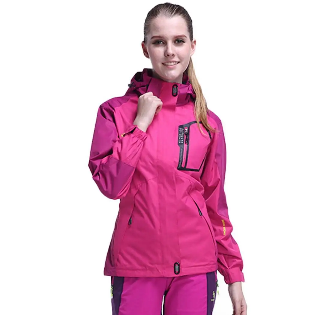 Женская Повседневная водонепроницаемая куртка в стиле пэчворк с карманами для