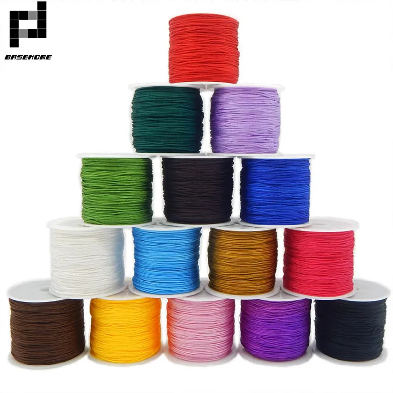 

BASEHOME 1roll 0.8mm Fine Line Weaving Line Frabic Cord Thread For DIY Necklaces Bracelets Making Jewelry Findings