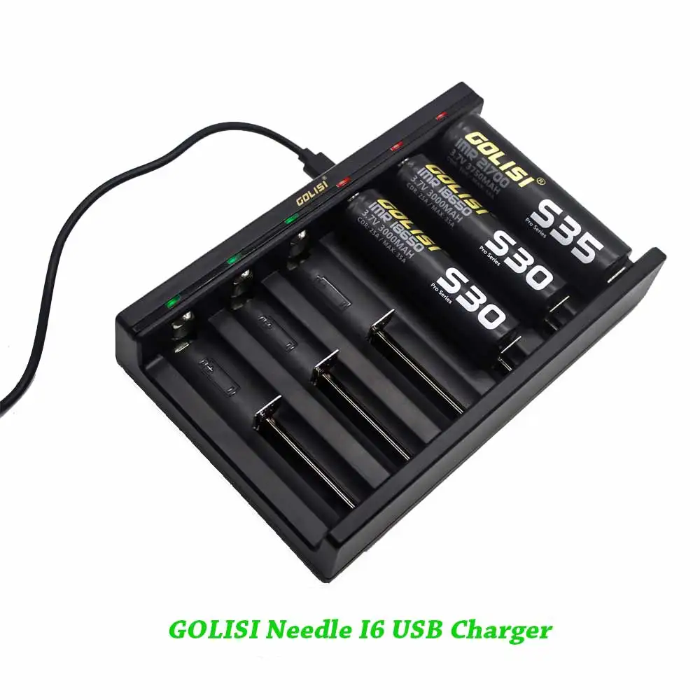 GOLISI Needle I6 USB Зарядное устройство s для 6 слотов Перезаряжаемые Батарея с зарядка