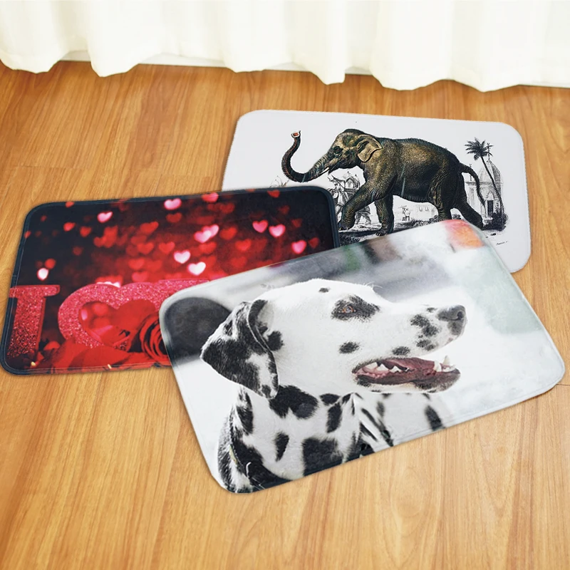 Lovely Rug Non Slip Mat Soft Breathable Animals Pattern Printed Memory Foam Coral Velvet Shower Carpet Kitchen Bedroom Floor Pad | Дом и сад