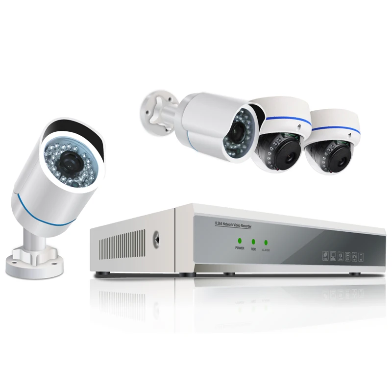 4 шт 720 P PLC купол Камера с 1080 NVR Kit Мощность проводной встроенный модуль достичь 300 м