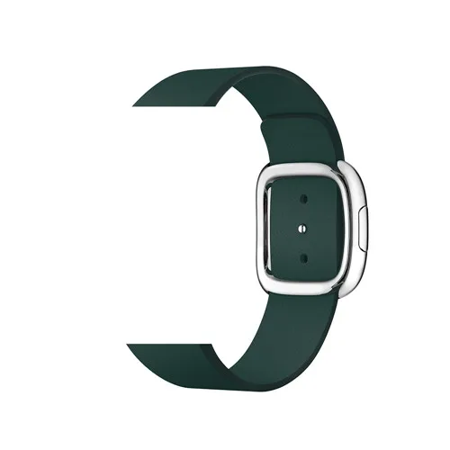 Forest Green CRESTED, современный ремешок с пряжкой для Apple Watch 5, 4, 3, iwatch, ремешок 42 мм/38 мм, 44 мм/40 мм, кожаный браслет, аксессуары для часов - Цвет ремешка: Forest Green