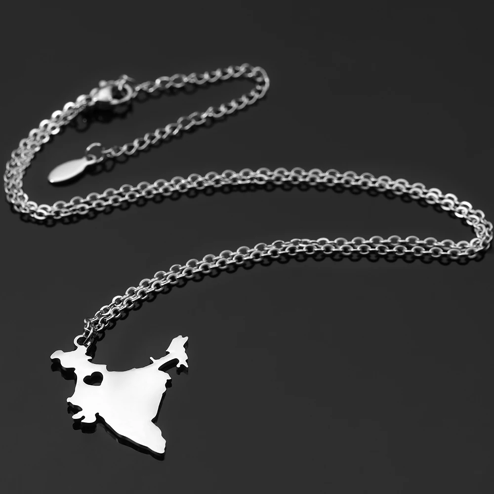 Ethlyn 2019 тренд ювелирные изделия на заказ кантри Карта Ожерелье из нержавеющей