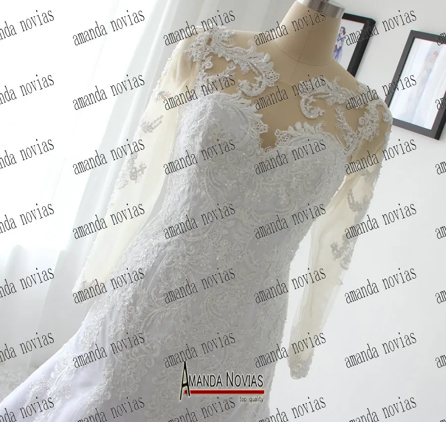 Свадебное платье с длинным рукавом и кружевной аппликацией 2019|mermaid wedding dresses|designer