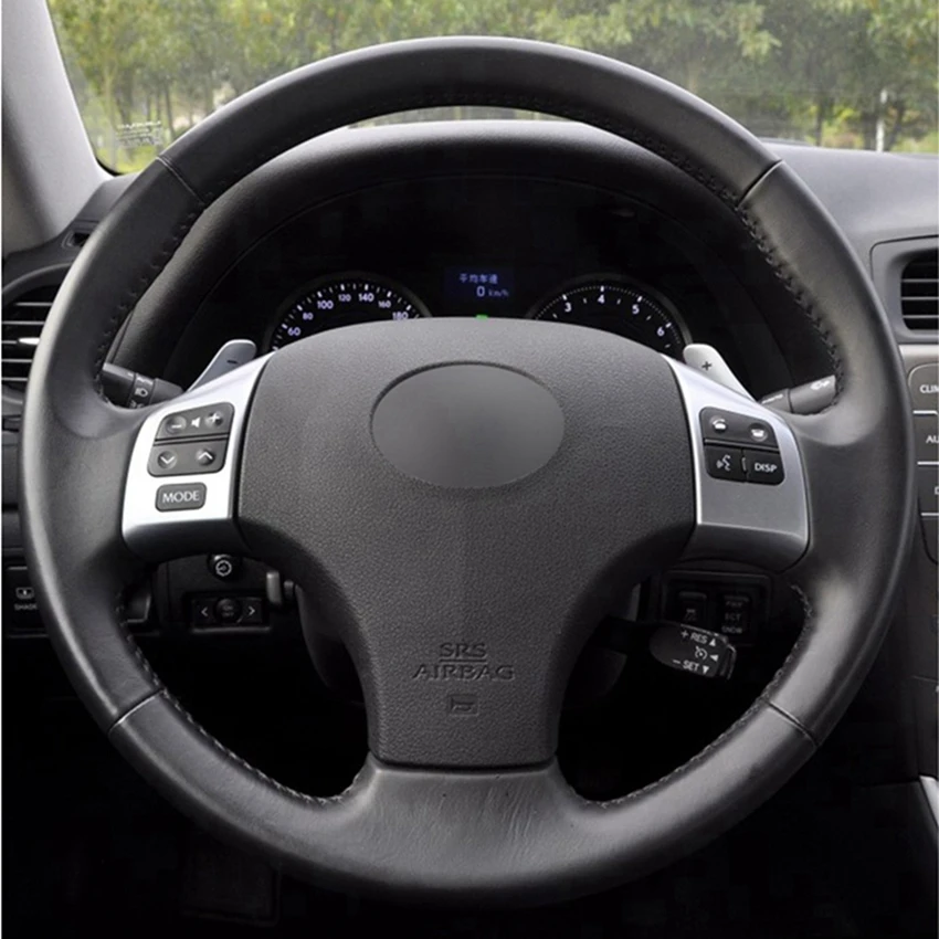 Hand-stitched DIY Black Genuine Leather Car Steering Wheel Cover for Lexus IS IS250 IS250C IS300 IS300C IS350 IS350C F SPORT | Автомобили