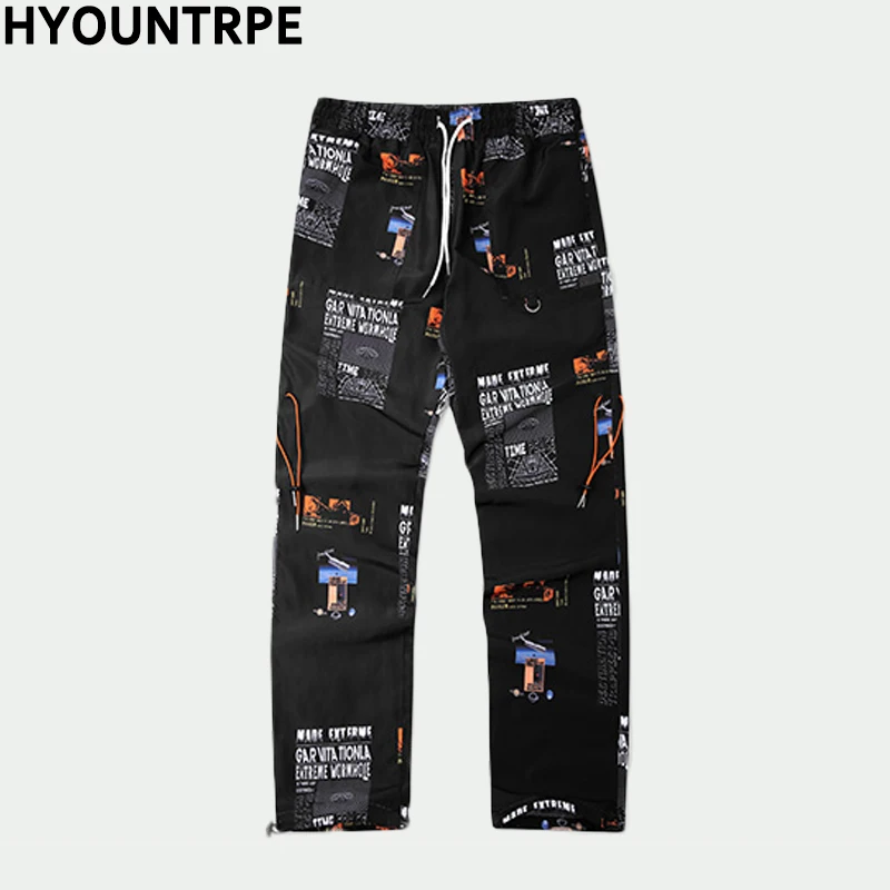 2018 Новая мода печатных впитывает пот и Штаны в стиле хип хоп с эластичной