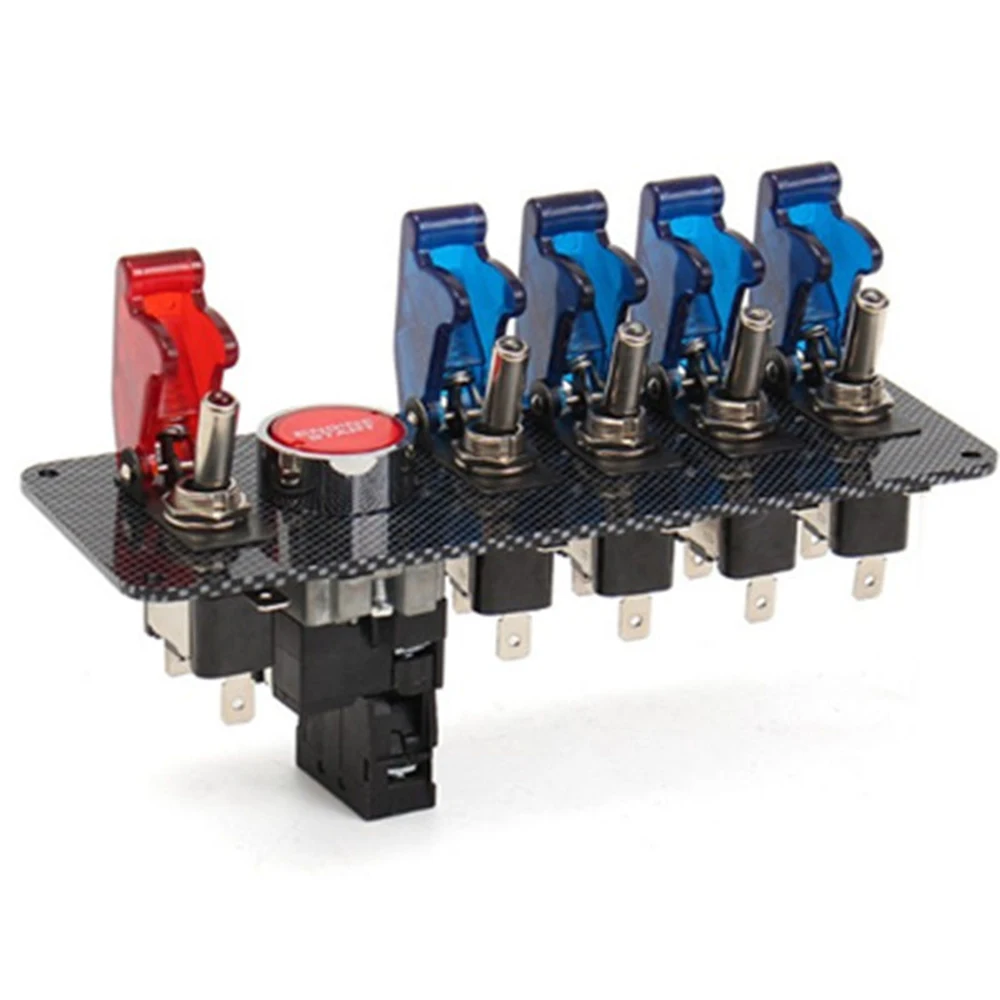High Quality Universal Car 12V Racing Motorcycle Ignition Switch + 4 Blue &amp 1 Red LED Toggle Button Panel | Автомобили и