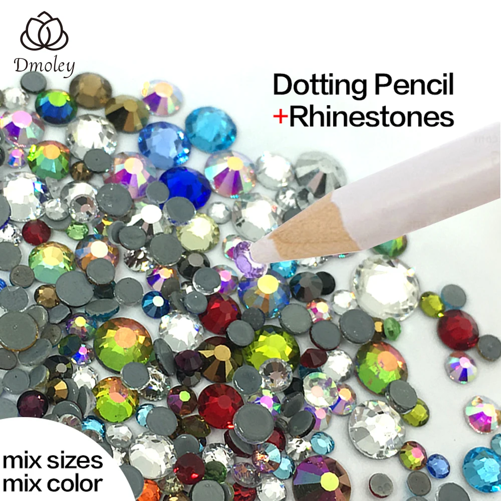 Смешанный цвет ногтей горный хрусталь & палочки er Набор карандашей для