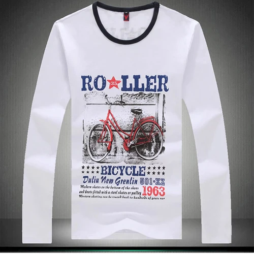 new 2015 summer 100% quality cotton t-shirts men fashion o-neck long sleeve tee shirts casual men's clothing free shipping | Мужская
