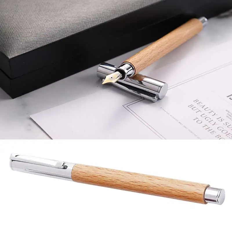 White wood Новая деревянная ручка высокого качества из розового золота, деловая офисная авторучка, домашняя коллекция, рукоделие, ручка для школьников, Обучающие канцелярские принадлежности - Цвет: White wood