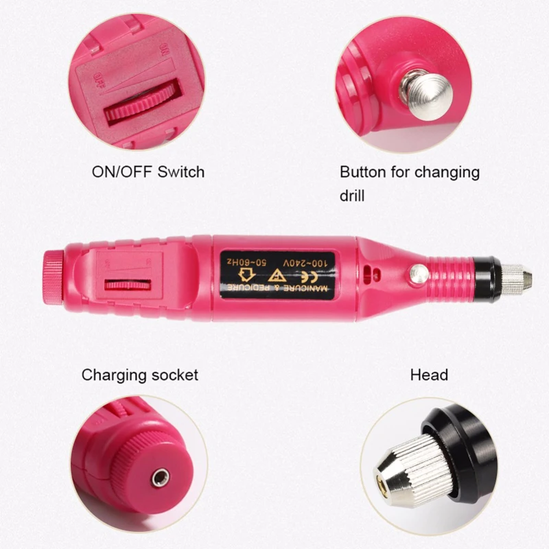 1 комплект 6 Биты электрические сверла для ногтей фрезы машина Типсы маникюра