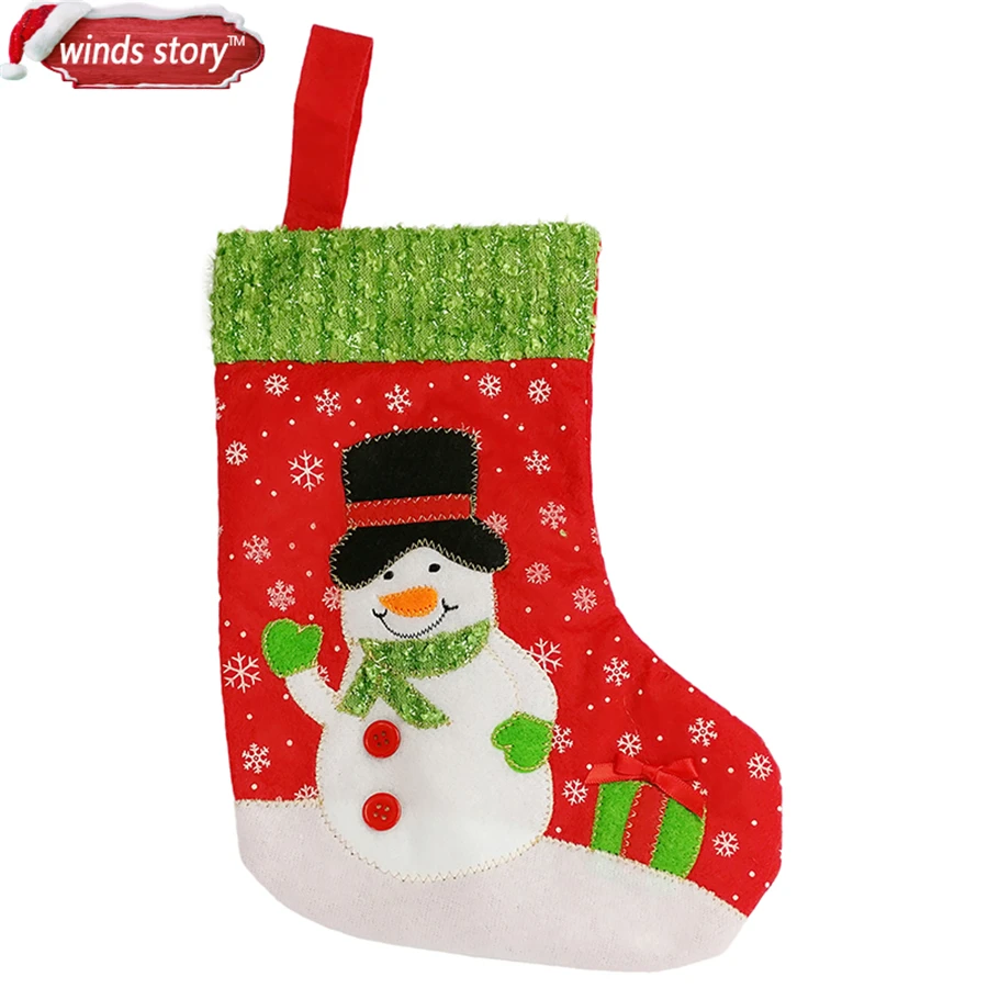 2019 Санта/снеговик украшения чулки рождественский носок висит носки подарок