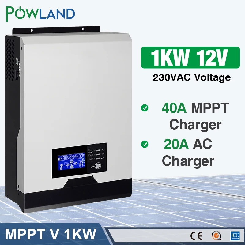 Инвертор солнечной энергии POWLAND 1 кВА 1000 Вт 12 В инвертор немодулированного