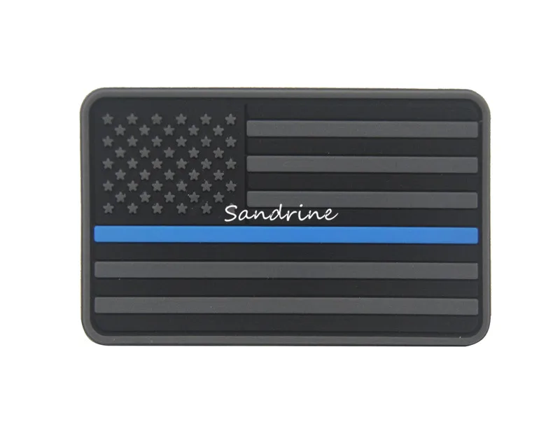 US Flag PVC Blue Line Military Army Tactical Rubber Patches For Clothes Clothing Emblem Appliques Badges | Дом и сад