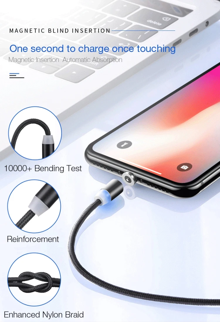 Микро USB C Магнитный кабель 1 м супер быстрая зарядка телефона тип-c магнитное зарядное устройство Microusb для iPhone samsung кабели для мобильных телефонов