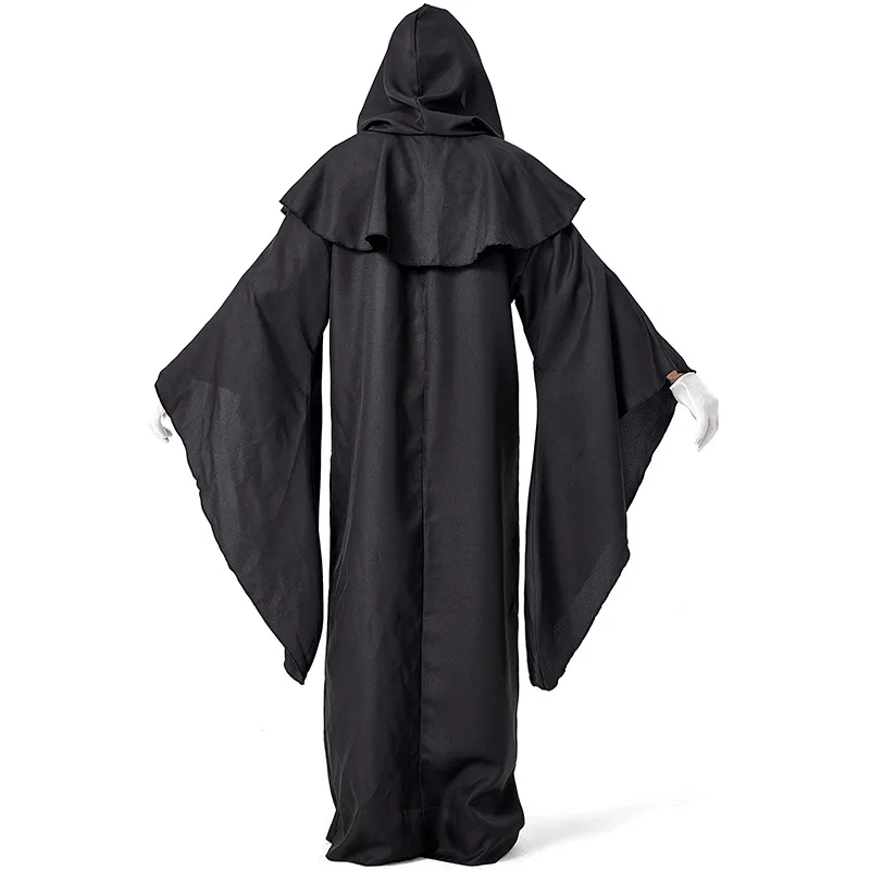 

Dark Evil Spirit Black Simple Robe Demon Follower Costume Halloween Scary Costumes Party Adult Man/Women Uniform High 165-190 cm