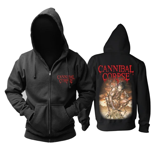Кровопрочные тяжелые металлические Cannibal Corpse мужские устройства для удаления мозгов, металлическая толстовка с капюшоном азиатского размера - Цвет: 4