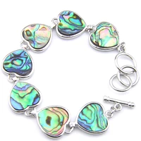 luckyshine new promotion natural abalone shell silver plated copper chain bracelets russia usa for women bracelets bangles