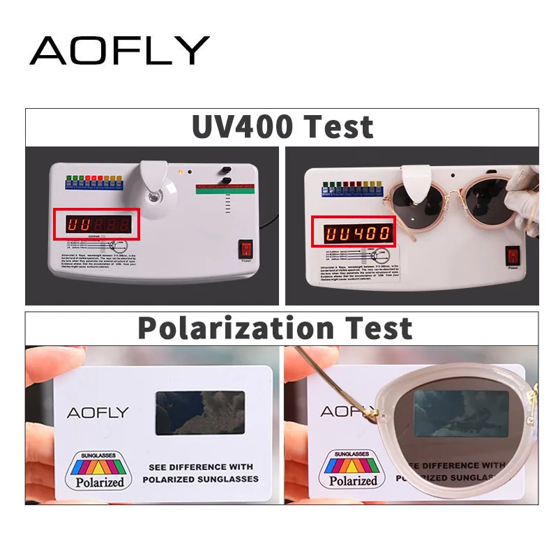 Женские солнцезащитные очки кошачий глаз AOFLY черные в металлической оправе с