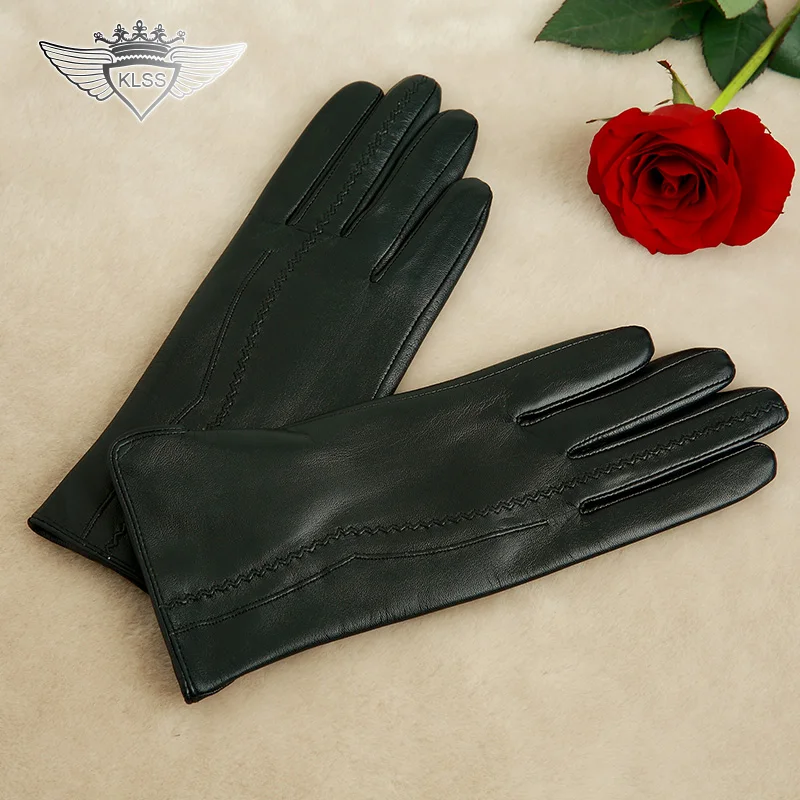 Брендовые женские перчатки KLSS из натуральной кожи высококачественные козьей