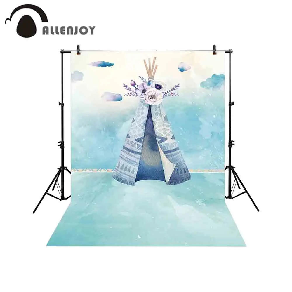 Allenjoy фоны для фотостудии Акварельная индийская палатка цветок Детский фон