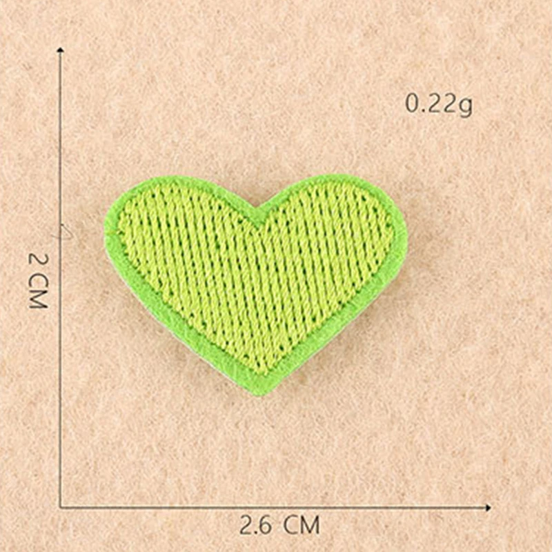5 шт 20 цветов мини сердце любовь DIY вышитые патч для детей Одежда Обувь мешок украшение ремонт отверстие железа на одежде аппликации - Цвет: Glass Green 5p