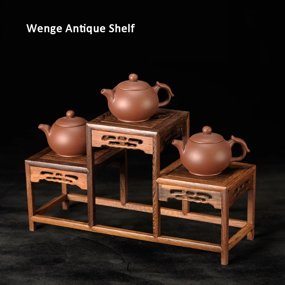 Wenge Wood Teapot Tea shelf rack small wooden wood level Curio Cabinet base | Дом и сад