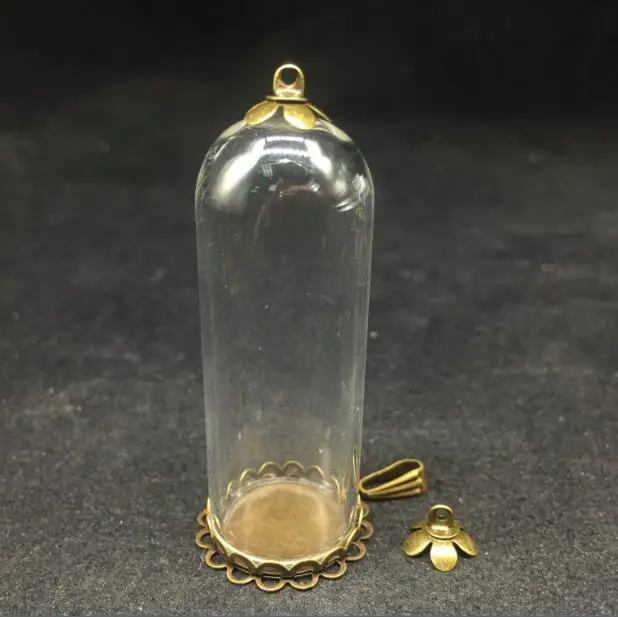 50x18mm New Fashion Handmade Glass Necklace clear wish crystal glass globes tube bell shape jewelry finding bottle jars | Украшения и
