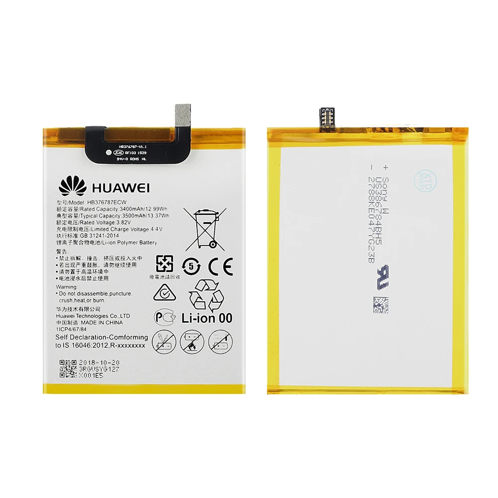 Original Hua Wei Battery HB376787ECW For Huawei Honor V8 New Cellphone Batteries 3500mAh Built-in Li-ion with Tools kit | Мобильные