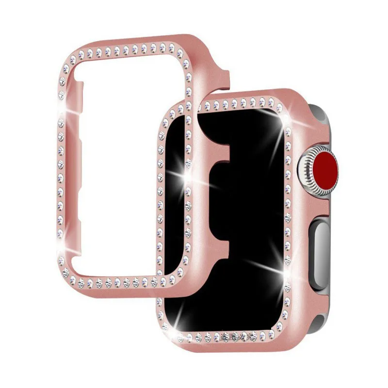 Алмазный чехол для наручных часов Apple watch крышка 42 мм 38 40 44 серии 4/3/2/1 алюминиевого