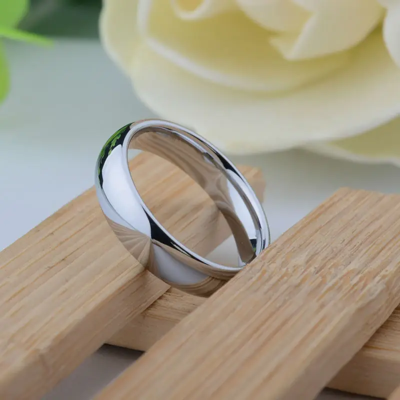 Кольцо из вольфрамовой стали для мужчин и женщин классическое серебряное