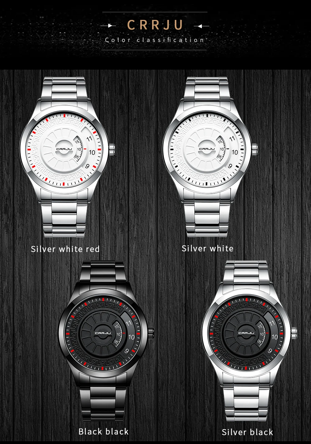 Hombre CRRJU Casual Fashion Sport Watch Men's Luxury Stainless Steel Strap Quartz Wrist watches Male Clock relogio masculino | Наручные