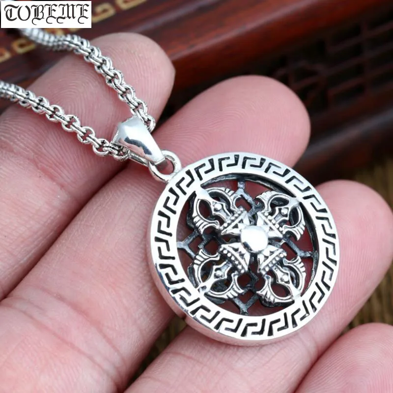 Ручной работы 925 Серебряный в тибетском стиле кулон винтажный тайский