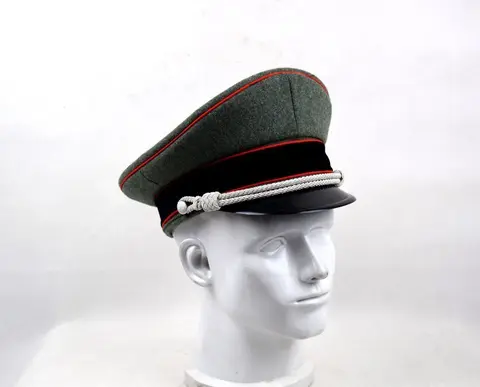 Немецкая Элитная шляпа WW2 с покрытием для офицера, коллекционные предметы, шерстяной серебряный шнур для подбородка, размер 57 58 59 60 см