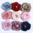 200 шт 5 см новые сгоревшие края цветы на сатиновой ткане для свадебного приглашения искусственный цветок для украшения платья