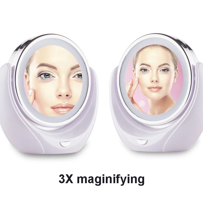 Светодиодный 2X 5X увеличительные стекла зеркало для макияжа 360 вращения гибкое