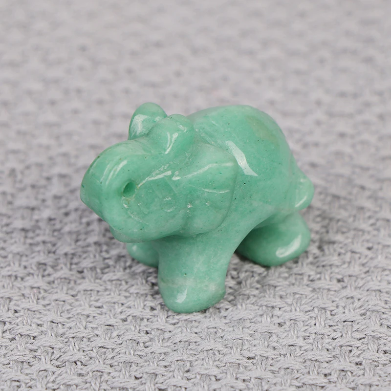 Фигурка слона драгоценный камень натуральный ручной резной зеленый авантюрин